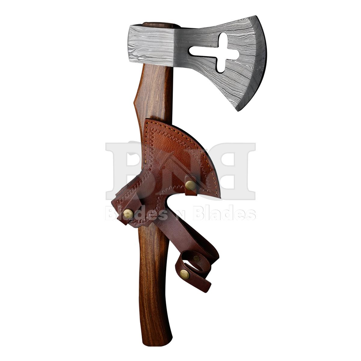 Custom Made Damascus Steel
throwing Axe
Rose Wood Handle