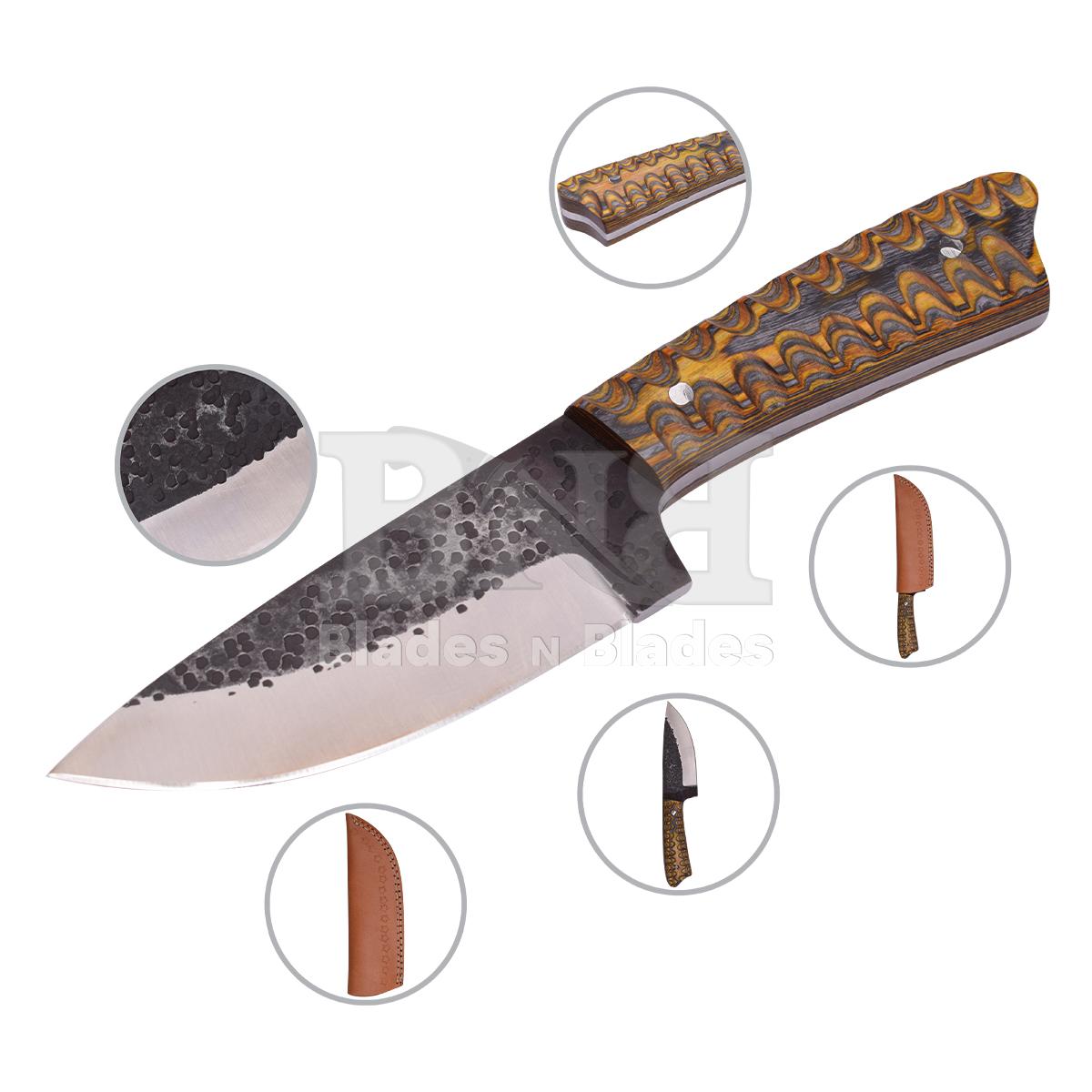 D2 steel blade
Pakka wood handle
with silver pins