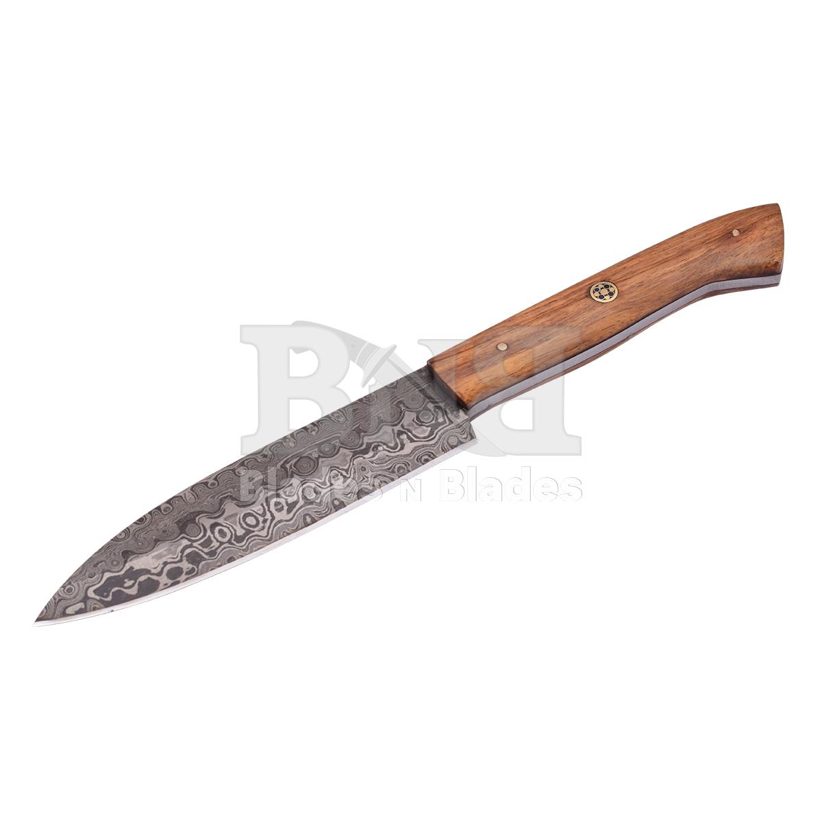 Rain drop Blade Pattern
Rose wood handle with brass pin