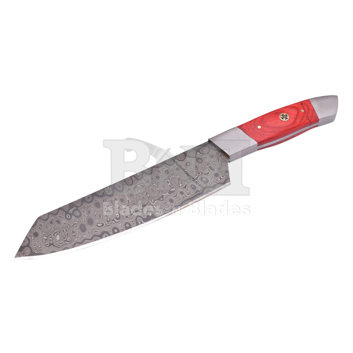 Rain drop Blade Pattern steel boster
Red pakka wood handle with brass
pin and mosic pinrain