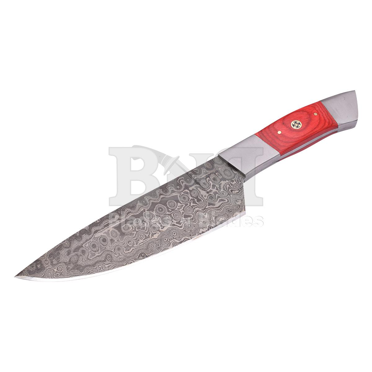 Rain drop Blade Pattern steel boster
Red pakka wood handle with brass
pin and mosic pinrain