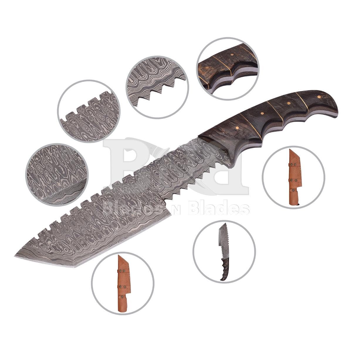 Ladder blade Pattern
Ram horn handle with
brass pin and spacers
