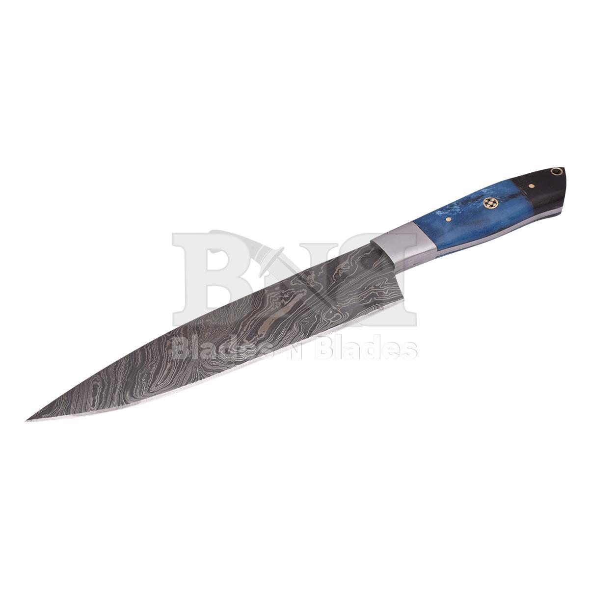 Twist Blade Pattern
Blue colour camel bone with black
Micrta with brass with micrta mean G10