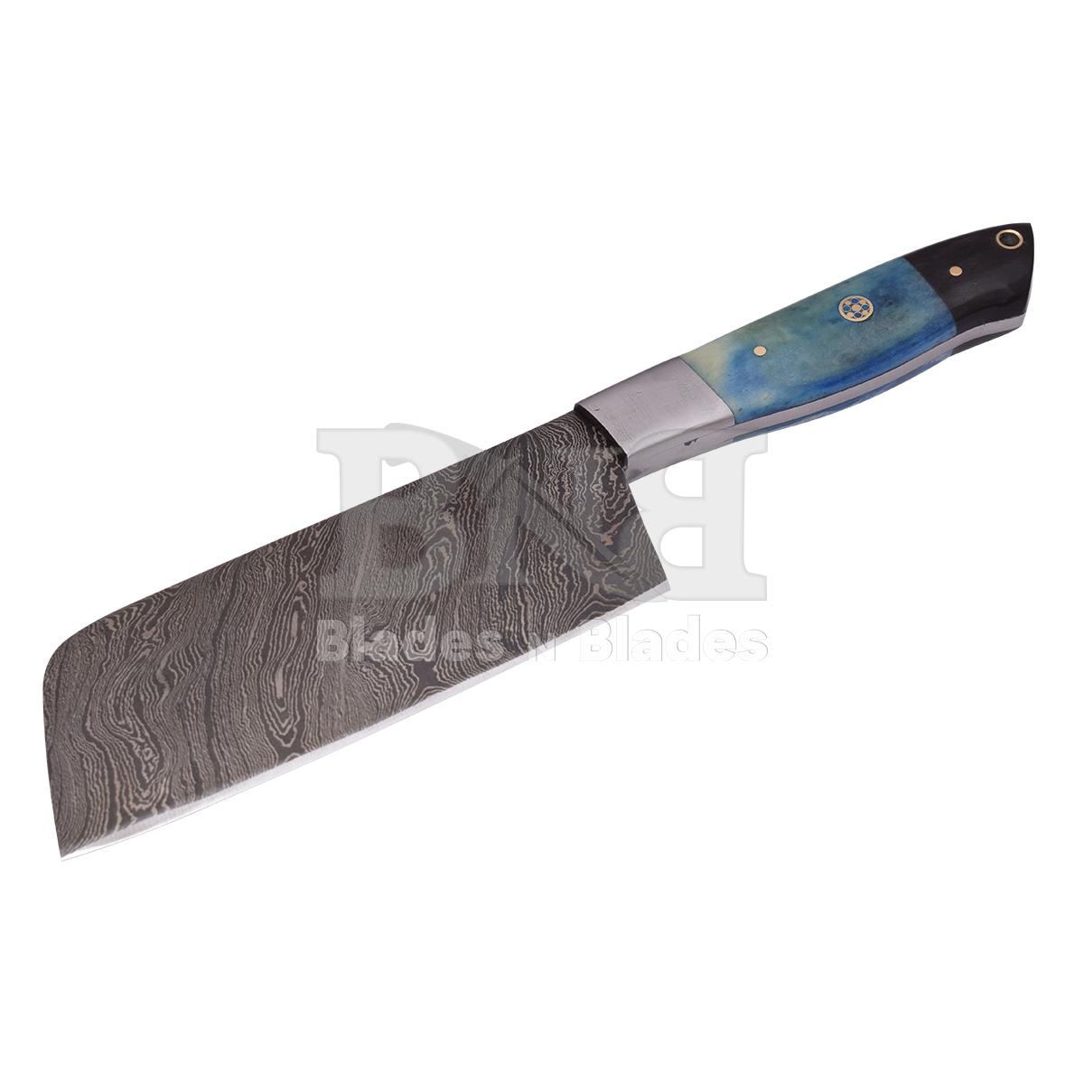 Twist Blade Pattern
Blue colour camel bone with black
Micrta with brass with micrta mean G10
