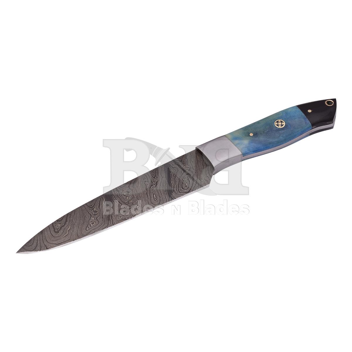Twist Blade Pattern
Blue colour camel bone with black
Micrta with brass with micrta mean G10