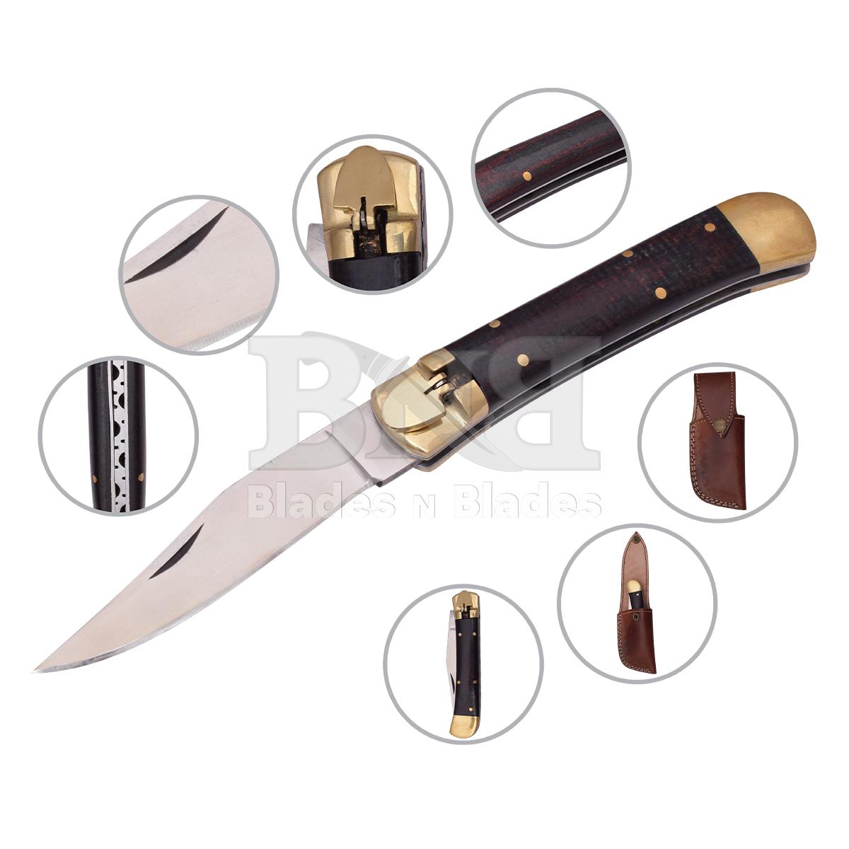 Micarta handle Brass
Bolster just Black is Buffalo
horn and D2 steel blade