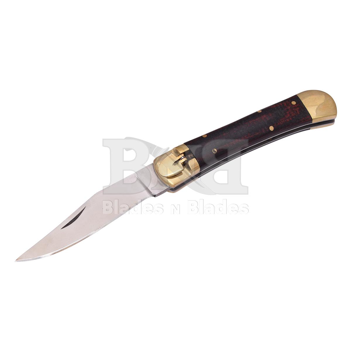 Micarta handle Brass
Bolster just Black is Buffalo
horn and D2 steel blade