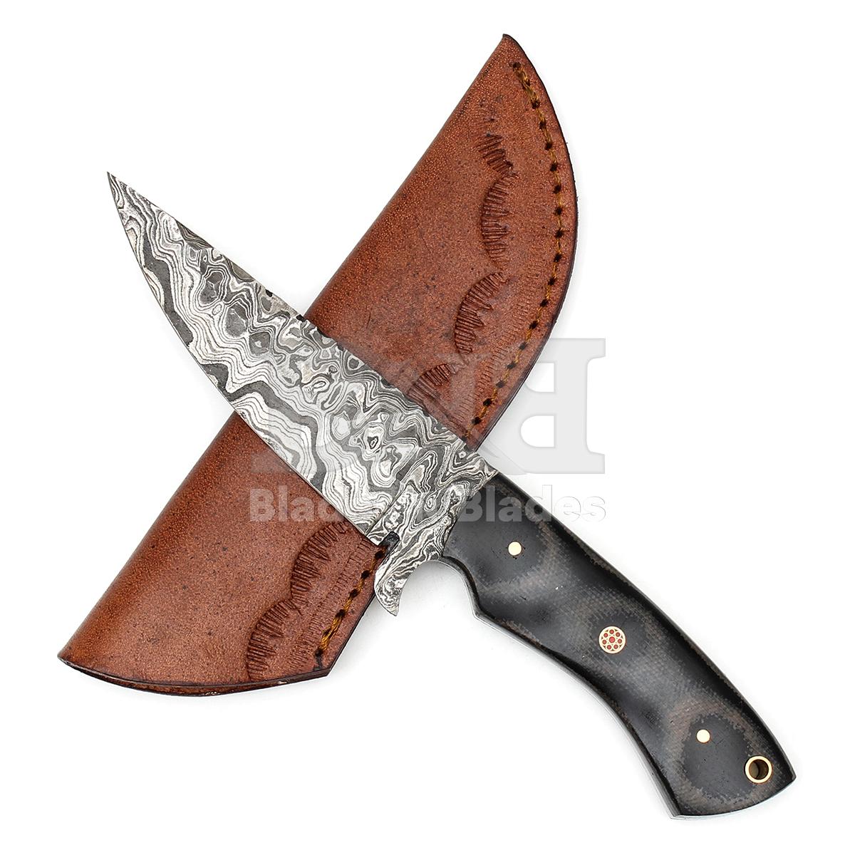 Ladder Pattern Blade
Hammered Finish Full Tang 
with Filework
Black Micarta Handle