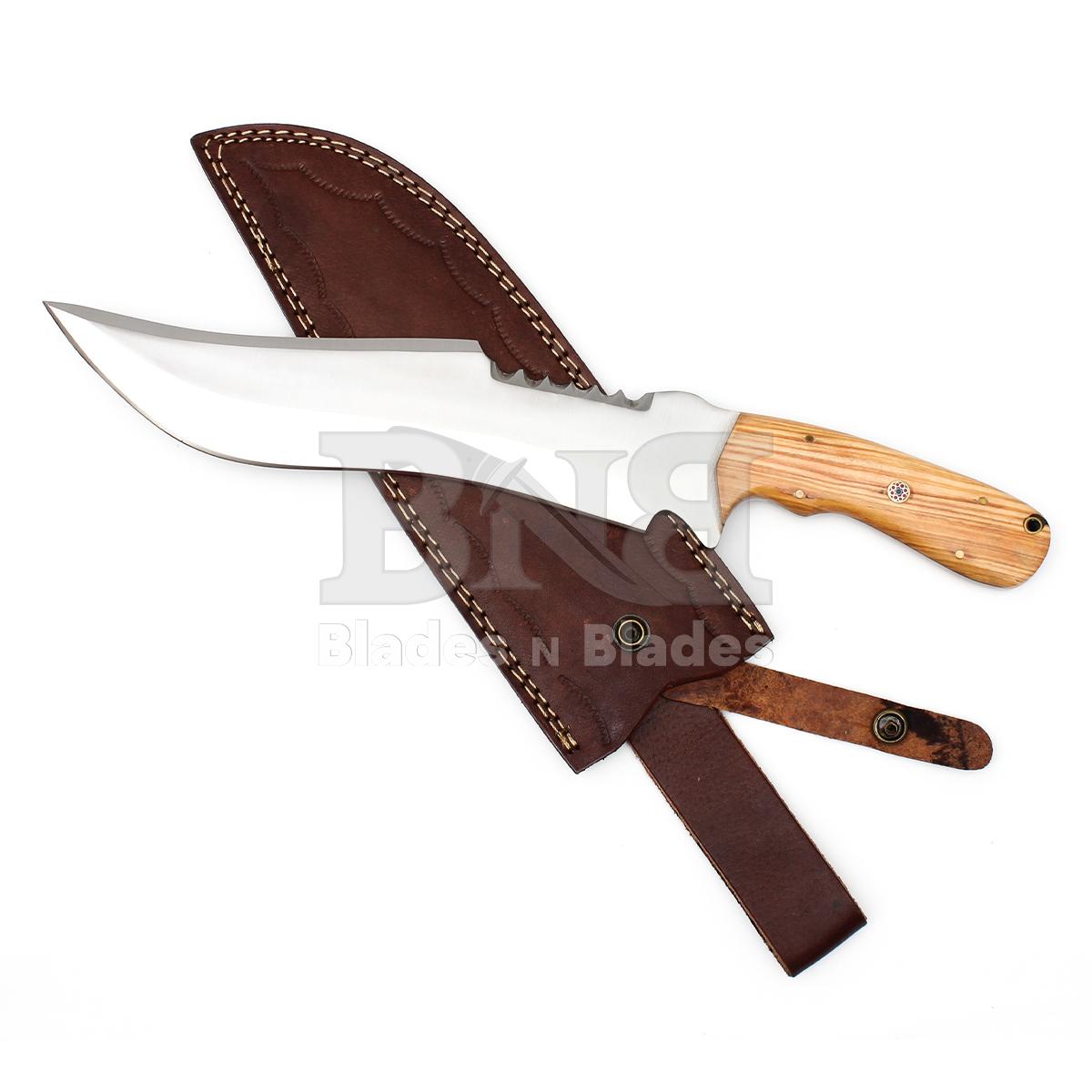 D2 Blade
Full Tang Olive Wood Handle